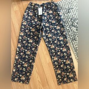 New with tags Three Bird Nest -Floral Print Navy denim